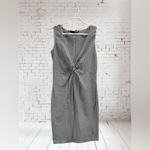 Love Moschino Front Twist Striped Cotton Dress